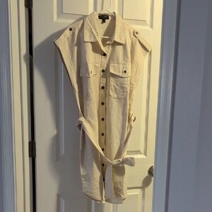 Banana Republic Cream Button-Down Dress